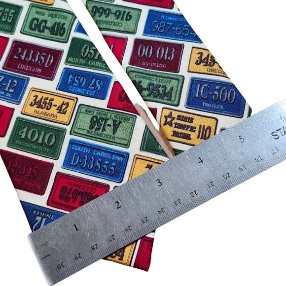 License Plate Print Necktie By Elizabeth Hand Made - Picture 5 of 10